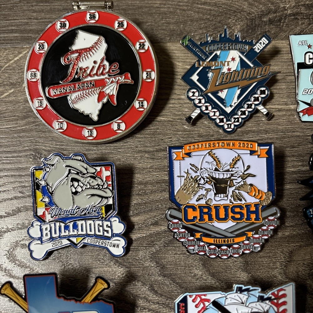 Cooperstown 2020 Baseball Collectors Pins Lot #3 12 Pieces Light Up - Picture 2 of 7
